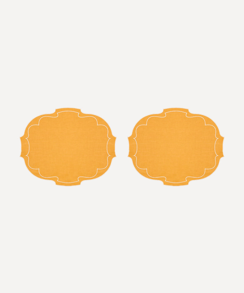 Pair of Francesca Waxed Linen Placemats, Pumpkin