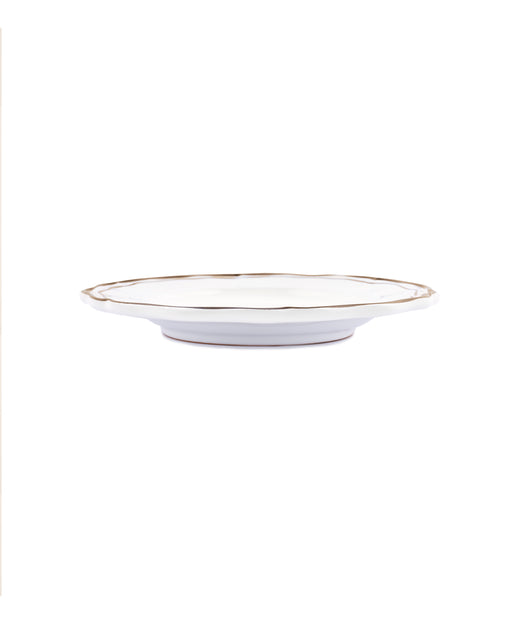 Set of 4 Zita Scalloped Dessert Plates, Chestnut Brown, Side Profile