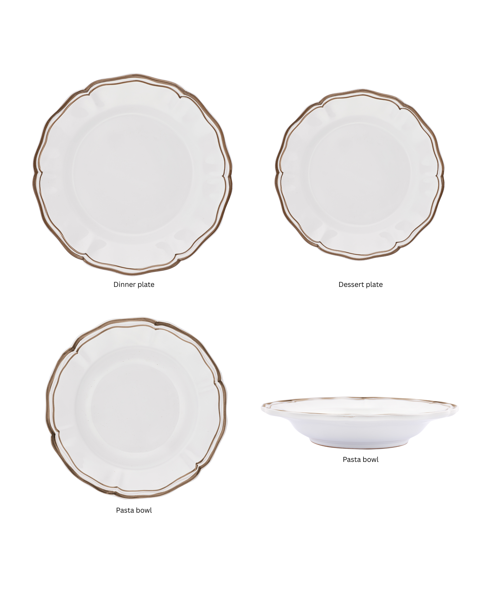 Zita Scalloped Crockery, Chestnut Brown