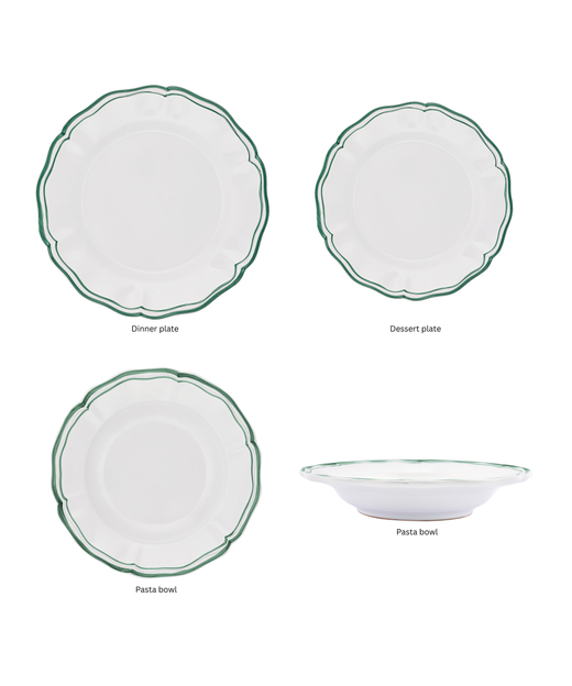Zita Scalloped Crockery, Juniper Green