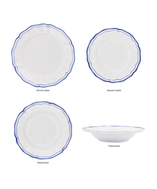 Zita Scalloped Crockery, Marine Blue