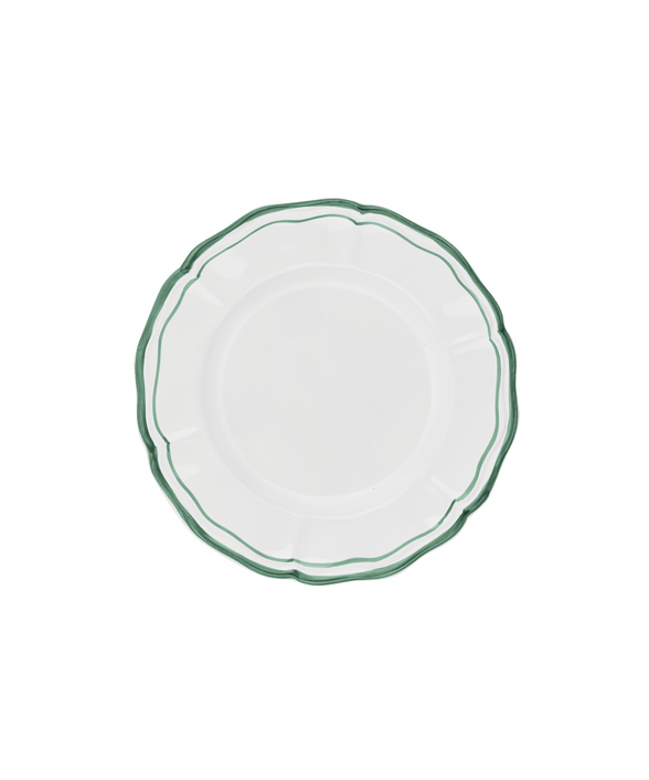 Set of 4 Zita Scalloped Dessert Plates, Juniper Green