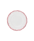 Set of 4 Zita Scalloped Dessert Plates, Maroon Red