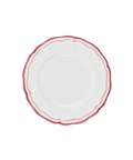 Set of 4 Zita Scalloped Dinner Plates, Maroon Red