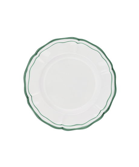 Set of 4 Zita Scalloped Dinner Plates, Juniper Green