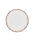 Set of 4 Zita Scalloped Dinner Plates, Chestnut Brown