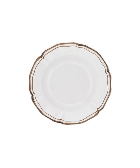 Set of 4 Zita Scalloped Pasta Bowls, Chestnut Brown