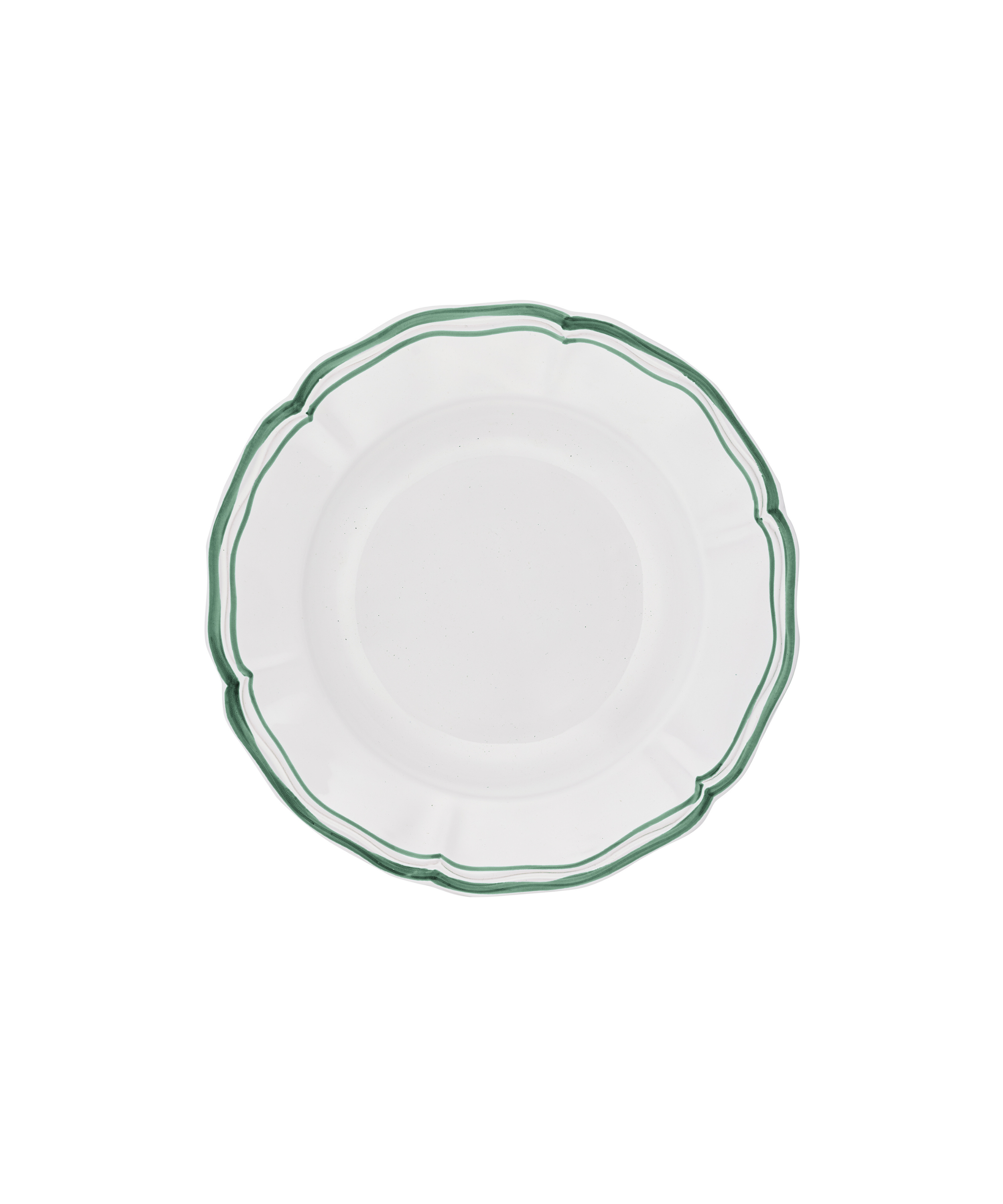 Set of 4 Zita Scalloped Pasta Bowls, Juniper Green
