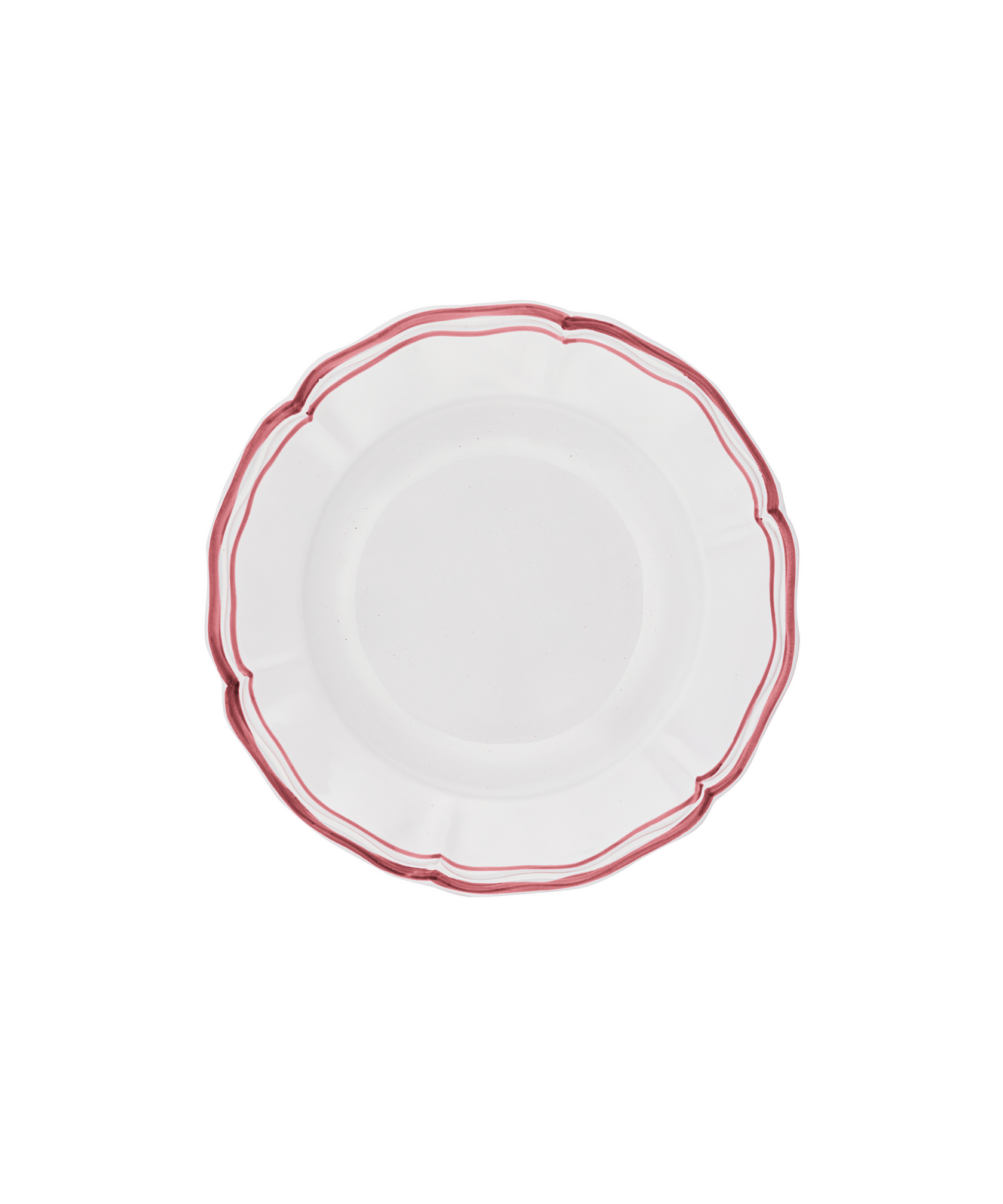 Set of 4 Zita Scalloped Pasta Bowls, Maroon Red
