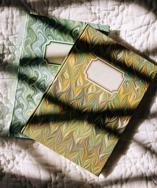 Marbled Notebook, Green/Yellow