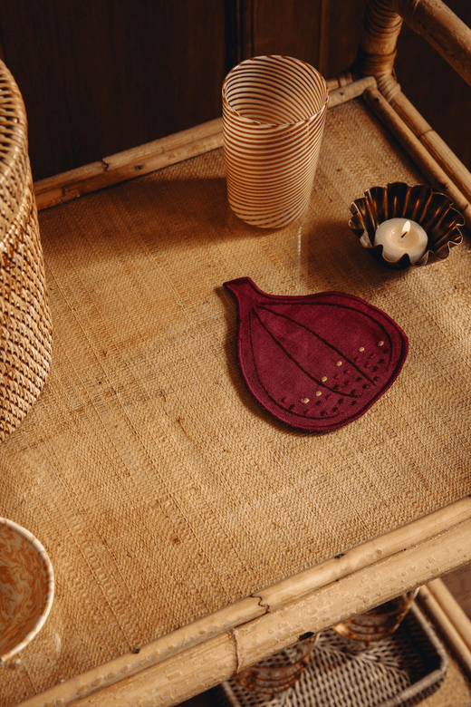 Set of 4 Fruit Linen Cocktail Napkins