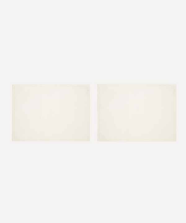 Pair of Rectangular Waxed Linen Placemats, Ivory/Buttermilk