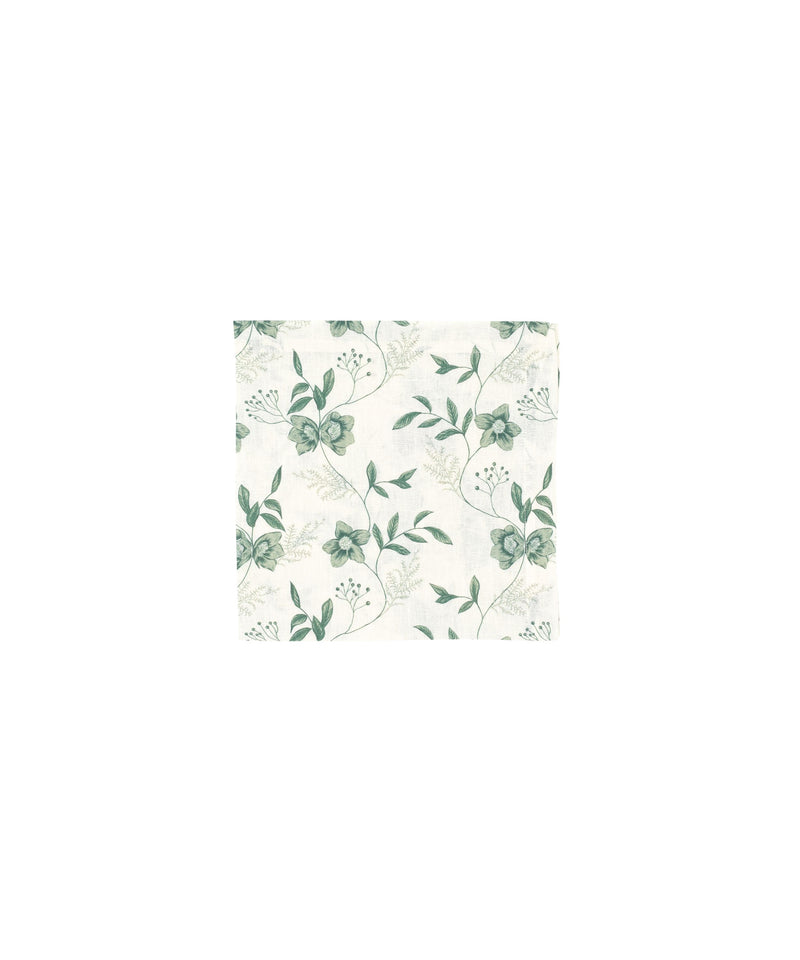 Rebecca Udall Luxury floral hellebore linen napkin, Green