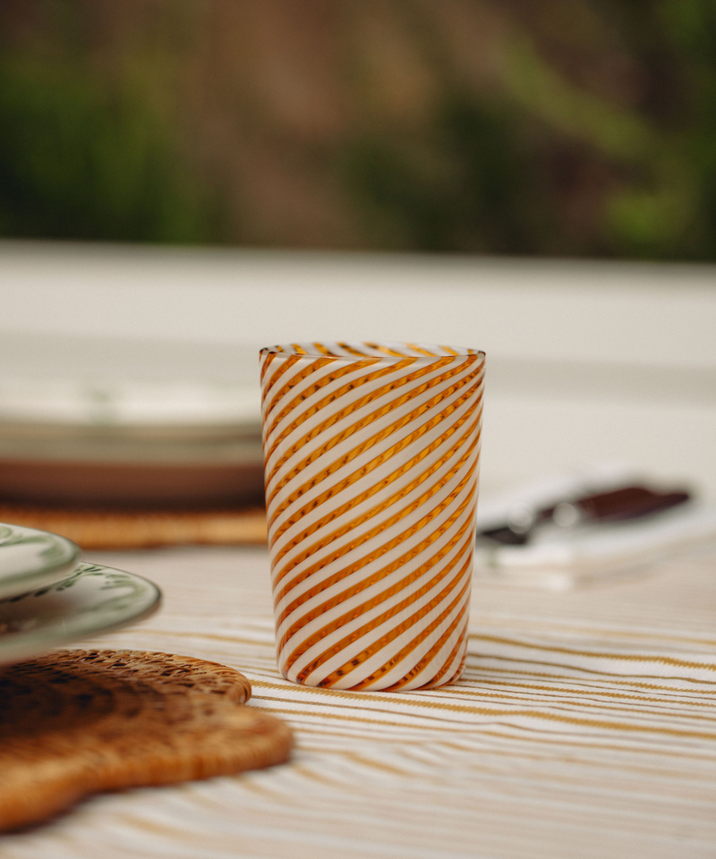 Pair of Murano Swirl Tumblers, Autumn