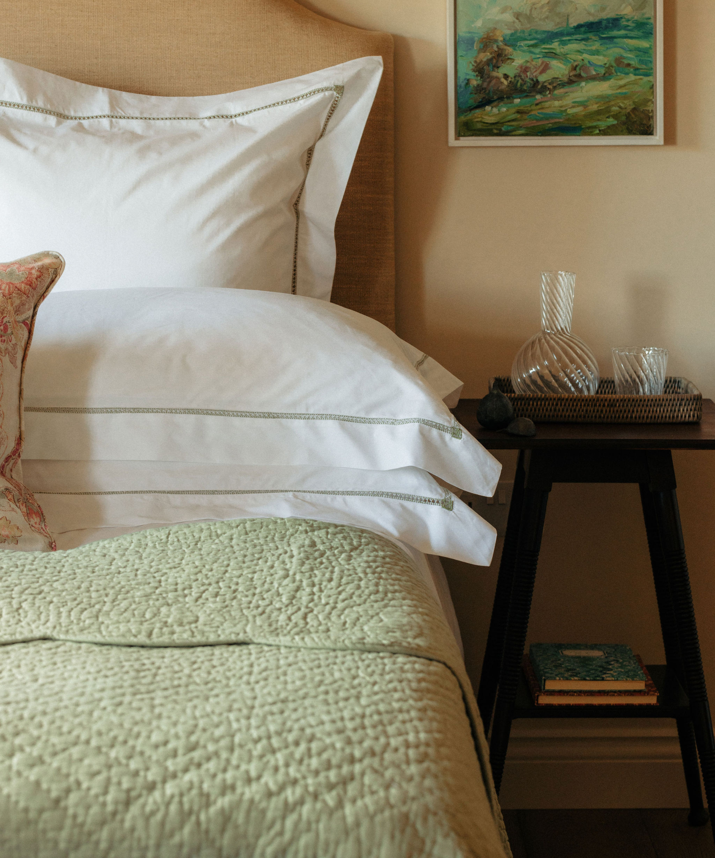 Georgiana Ladderstitch Bed Linen, Sage