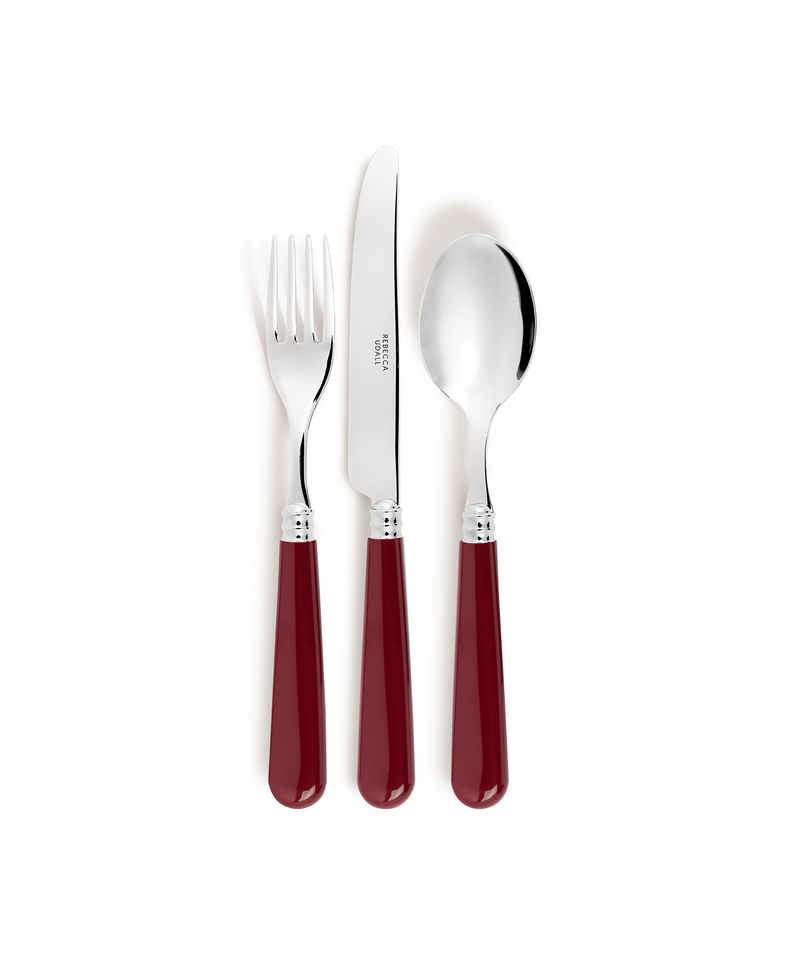 Classic Cutlery Set, Burgundy