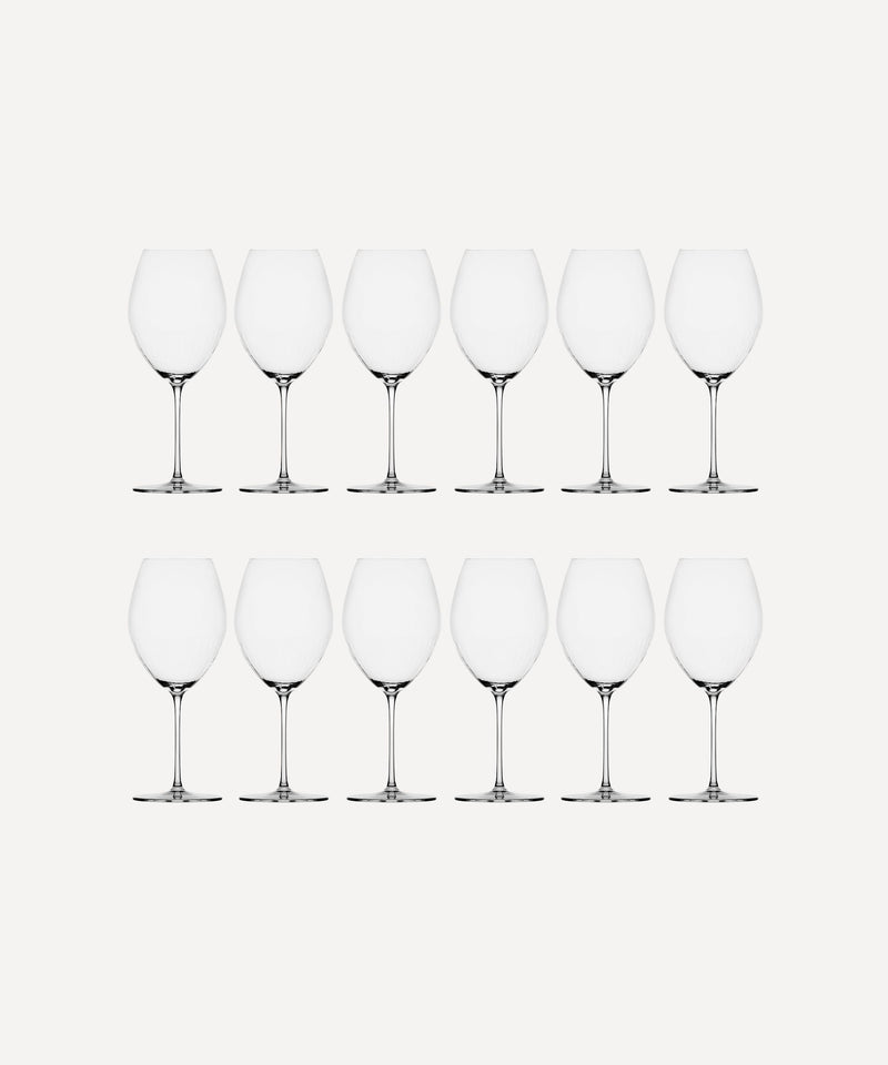 Set of 12 Stephanie Optical Wine Glasses