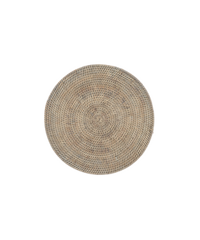Rattan Round Placemat, Taupe, Cut Out