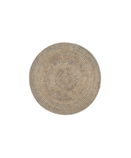Rattan Round Placemat, Taupe, Cut Out