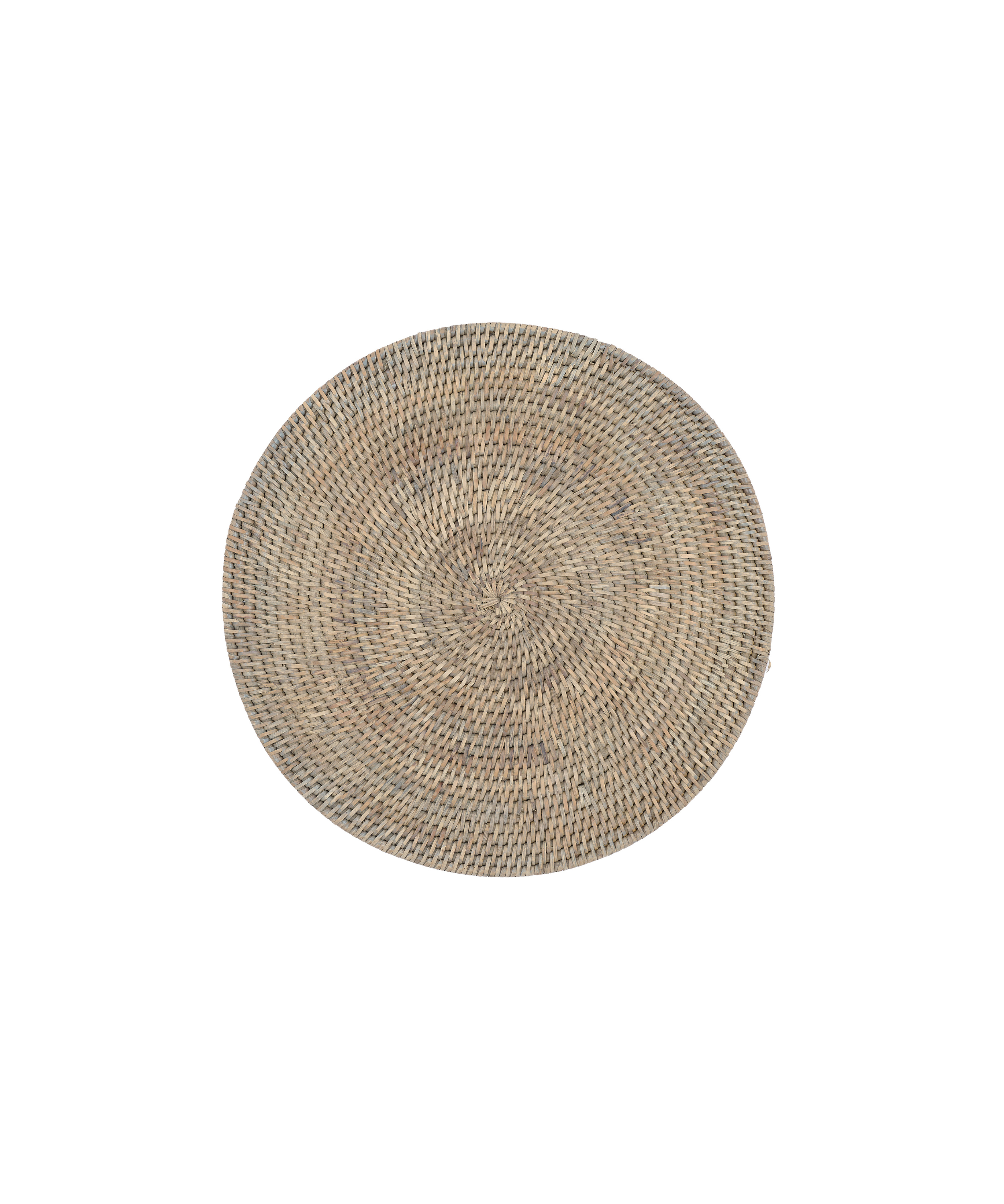 Rattan Round Placemat, Taupe, Cut Out