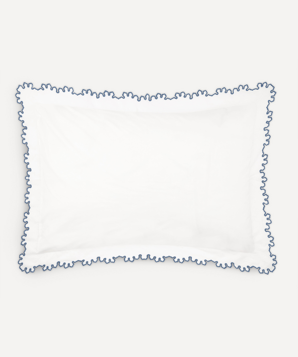 Thea Scalloped Bed Linen, Denim Blue