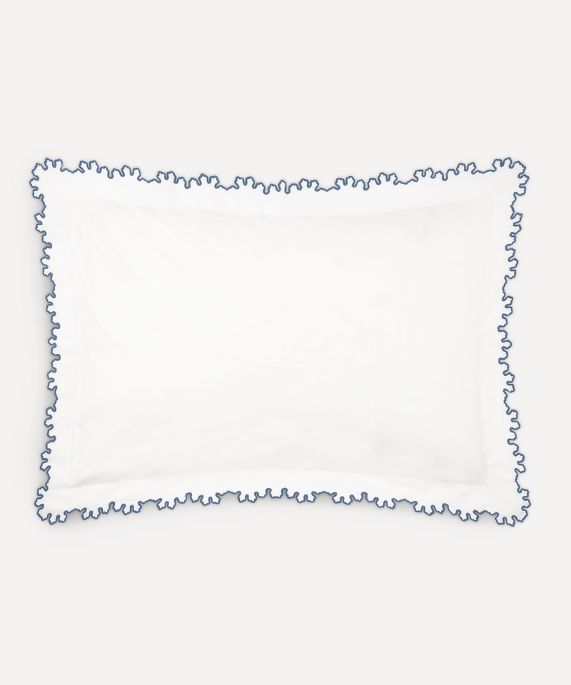 Thea Scalloped Bed Linen, Denim Blue