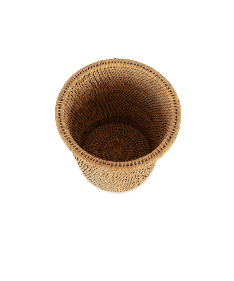 Rebecca Udall Rattan Waste Paper Bin, Natural, Inside View