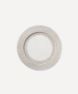 REBECCA UDALL HAND WOVEN white whitewash RATTAN WICKER CHARGER PLATE PLACEMAT