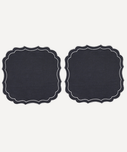 Rebecca Udall Pair of Stella Waxed Italian Linen Placemats, Navy