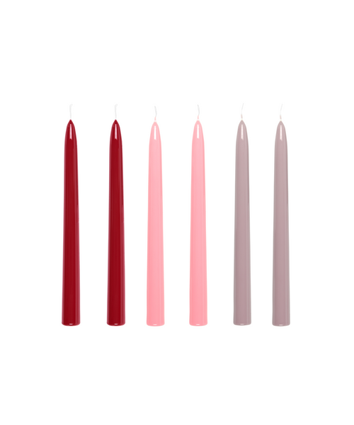 Box of 6 Lacquered Taper Candles, Berry Medley | REBECCA UDALL ...