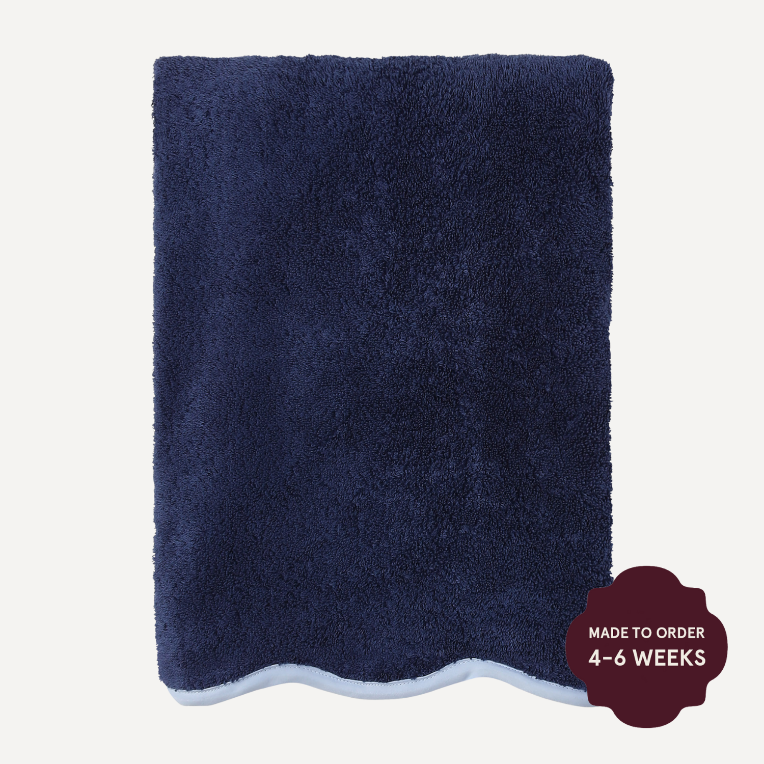 Luxury Egyptian cotton bespoke beige Scallop Bath towel