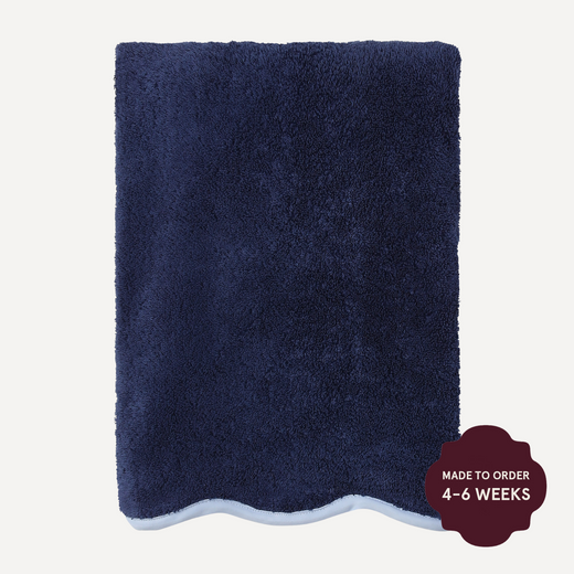 Luxury Egyptian cotton bespoke beige Scallop Bath towel