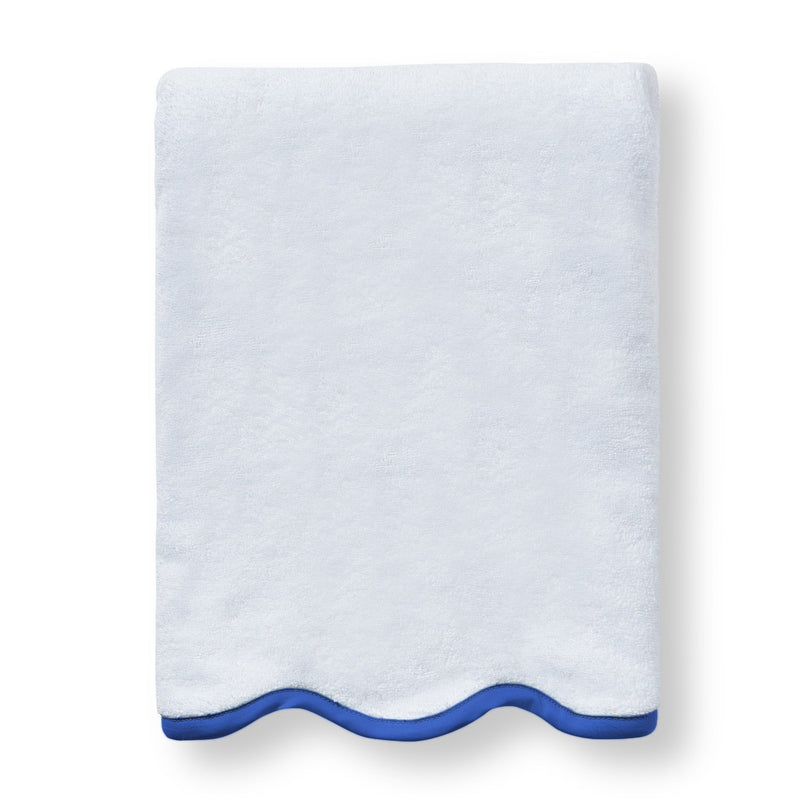 Luxury scalloped Egyptian cotton marine blue Custom Scalloped Bath towel