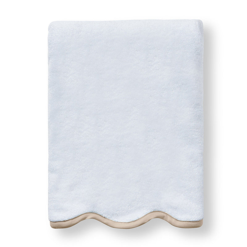 Luxury scalloped Egyptian cotton taupe Custom Scalloped Bath towel