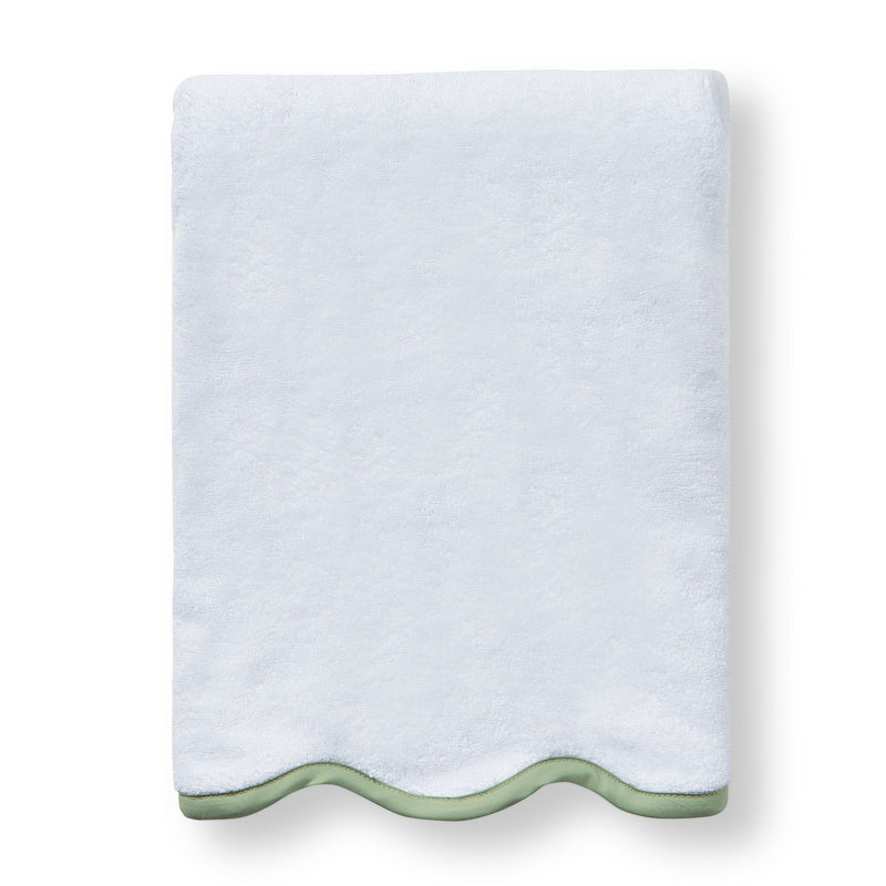 Luxury scalloped Egyptian cotton asparagus Custom Scalloped Bath towel