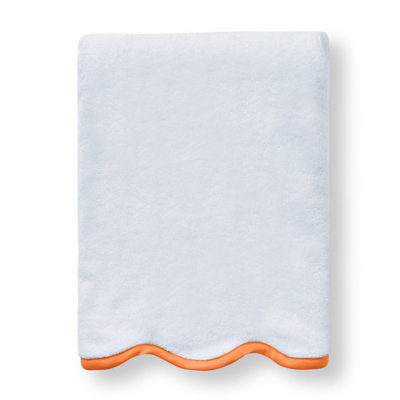 Luxury scalloped Egyptian cotton orange Custom Scalloped Bath towel