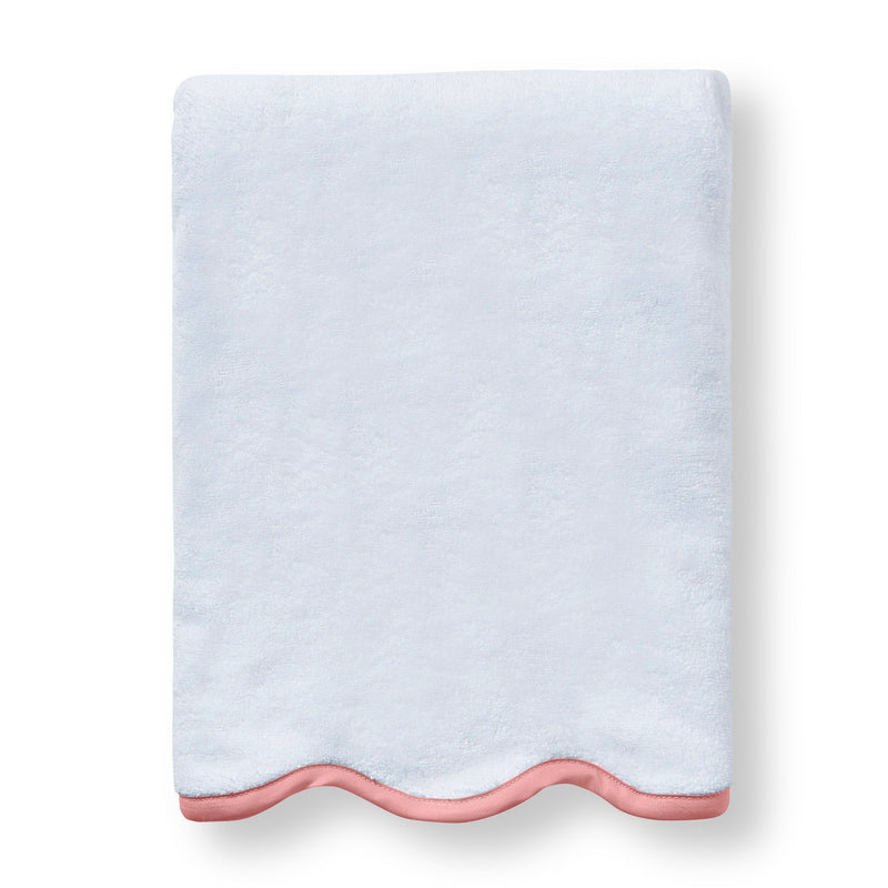 Luxury scalloped Egyptian cotton dusty rose Custom Scalloped Bath towel