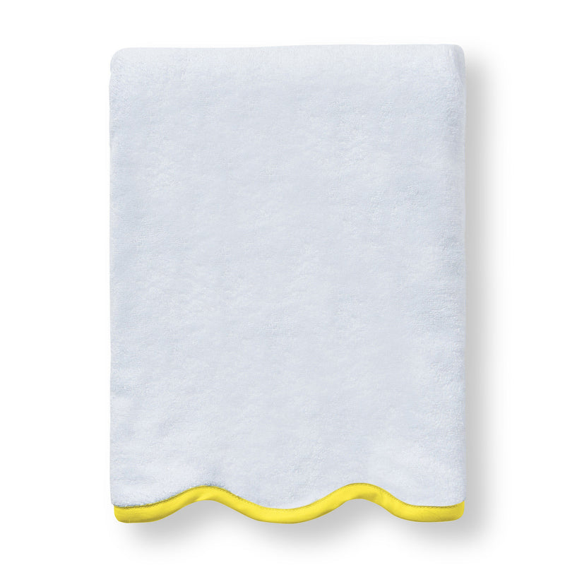 Luxury scalloped Egyptian cotton yellow Custom Scalloped Bath towel