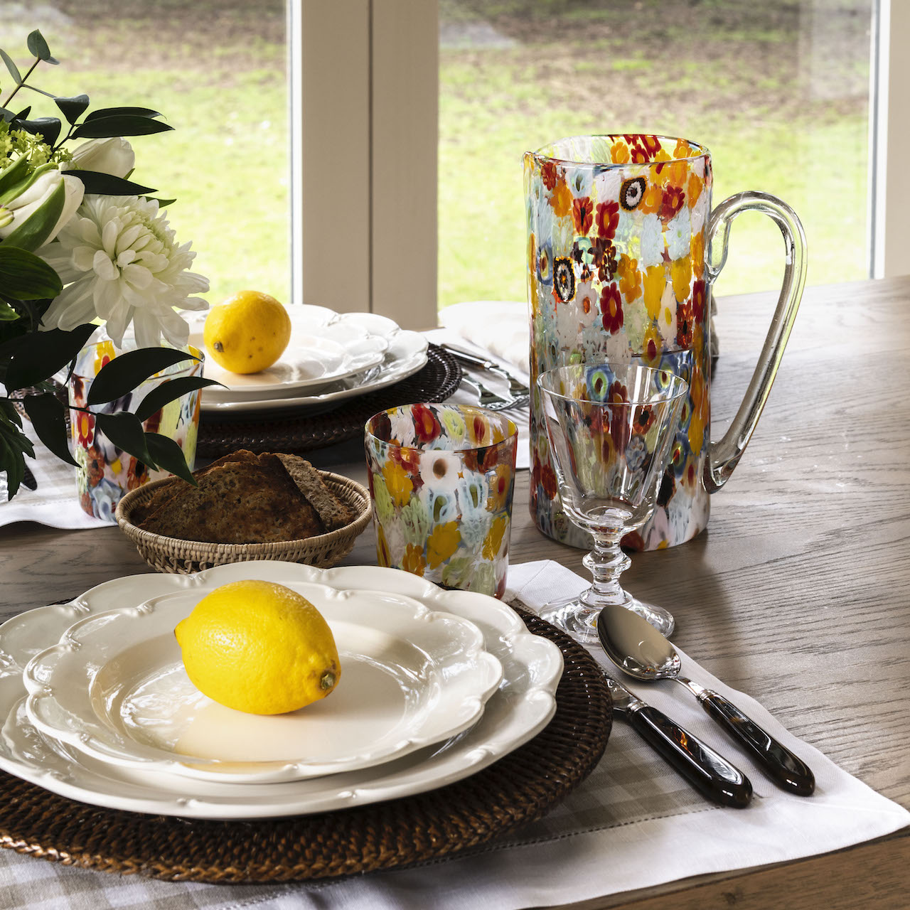 Rebecca Udall Millefiori Murano Glass Tumbler with the Evelyn Glass