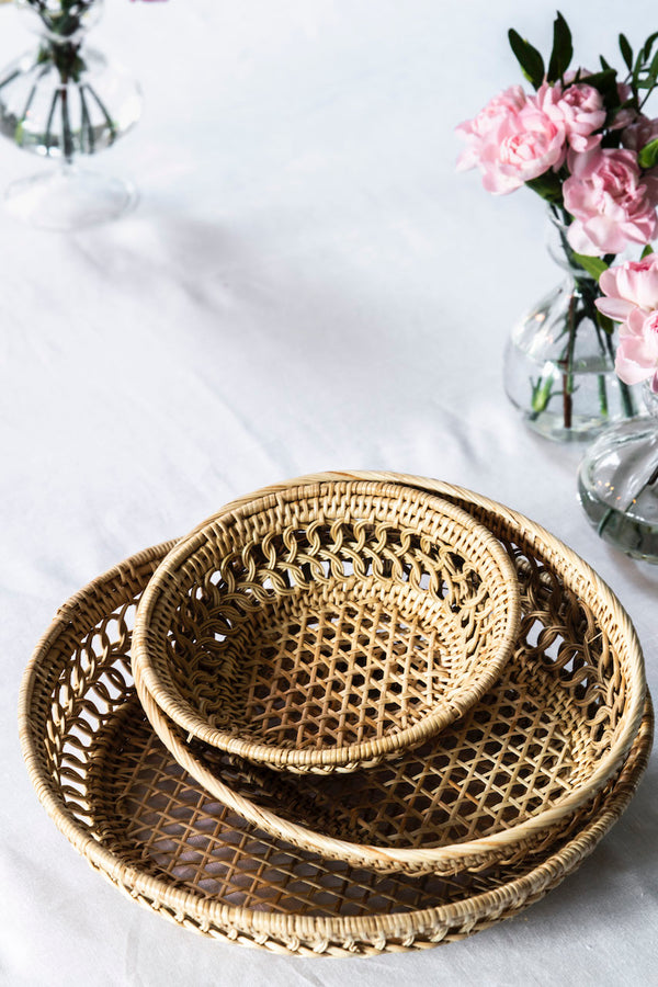 Luxury Artisan Small rattan wicker basket natural 