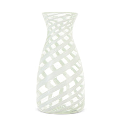 Alicia Murano Glass Carafe White, Decorative Glassware, luxury white Carafe