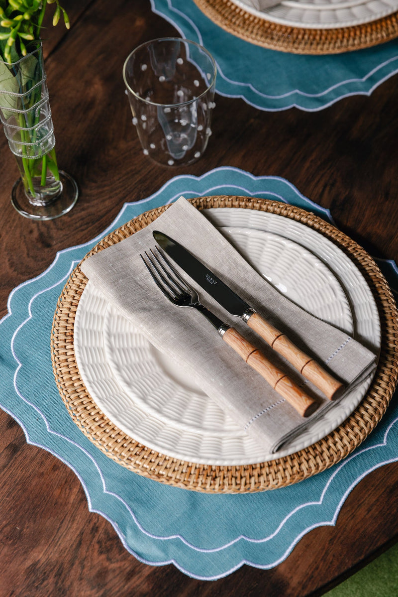 Rebecca Udall Set of 4 basket weave textured plates, white