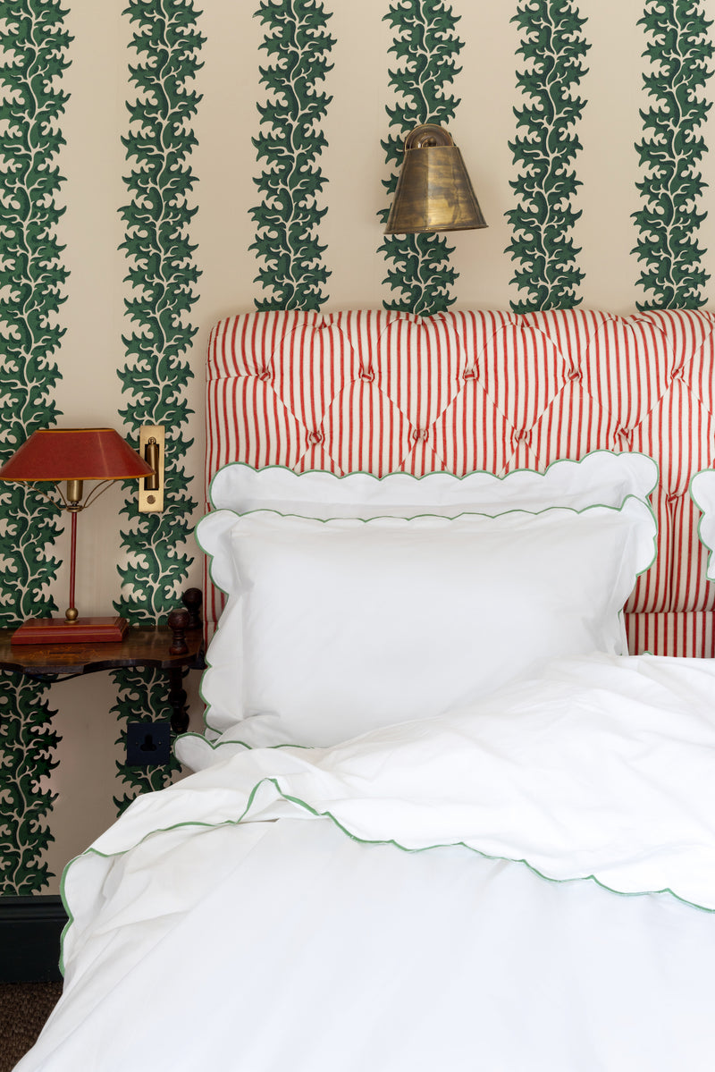 Rebecca Udall Annabelle Scalloped Bed Linen in Asparagus green