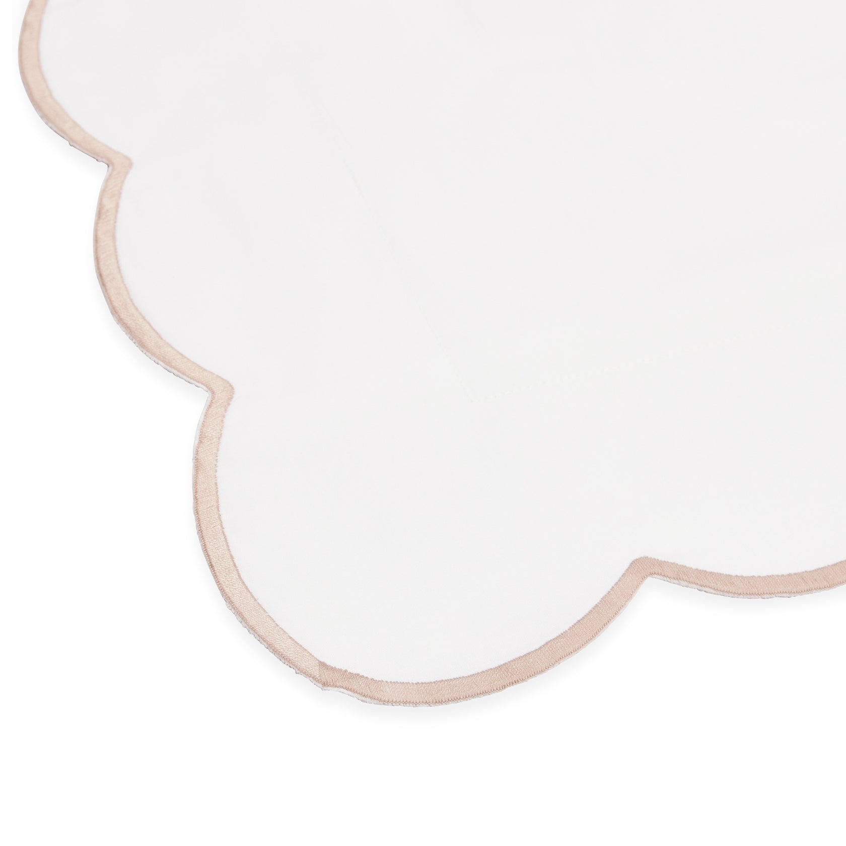 Rebecca Udall Annabelle Scalloped Bed Linen, Dusty Pink Trim Close Up