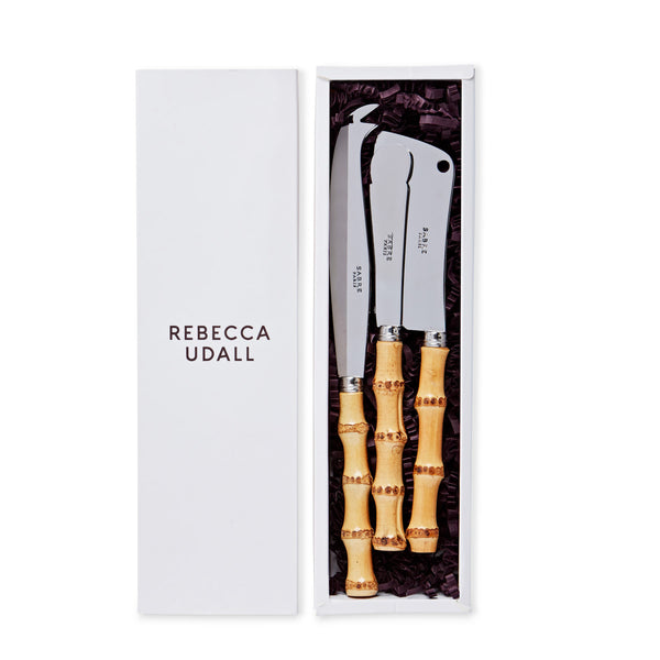 Rebecca Udall, Sabre Paris bamboo handle luxury cheese knife set gift stainless steel