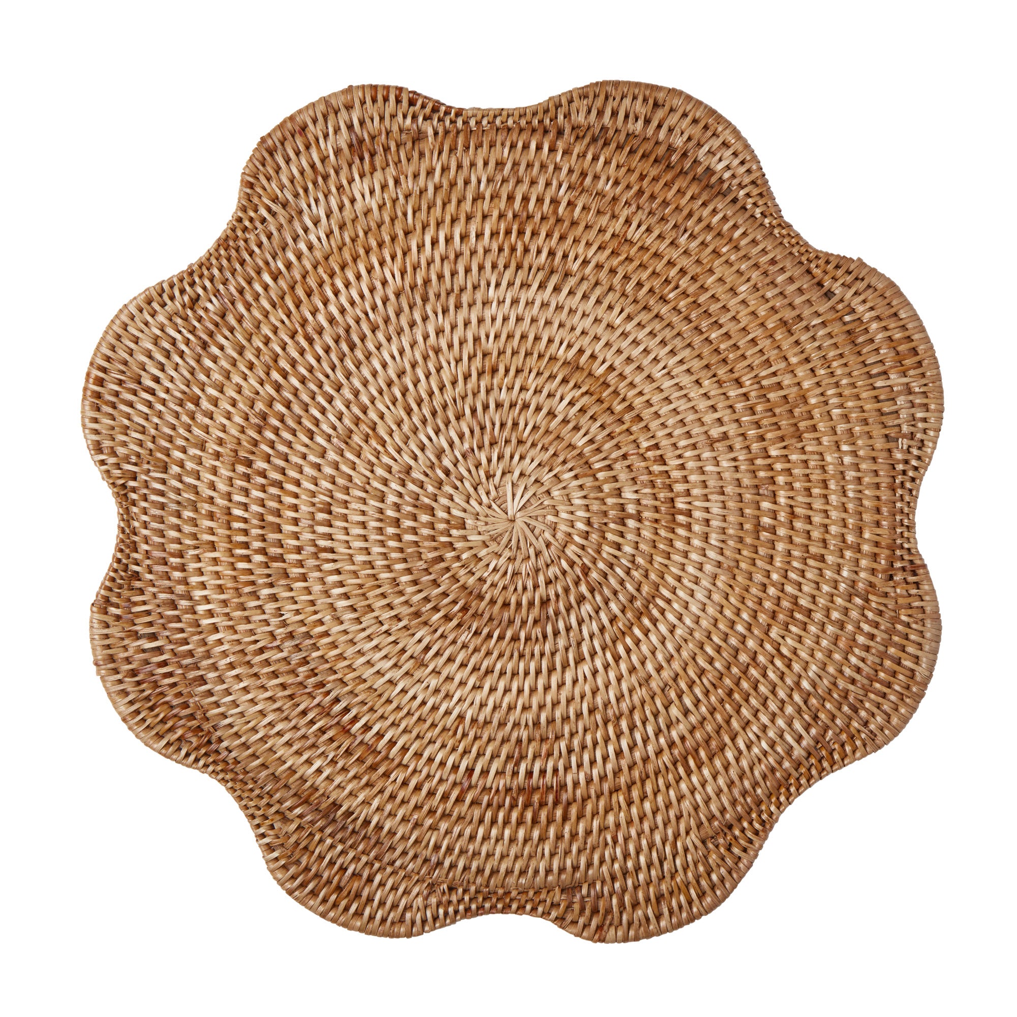 Rattan Scalloped Placemat, Natural I Rebecca Udall – Rebecca Udall