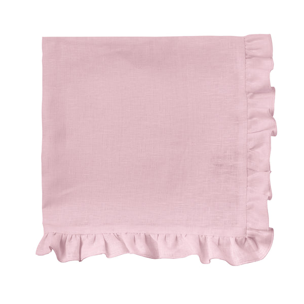 Pink Irish linen ruffle napkin