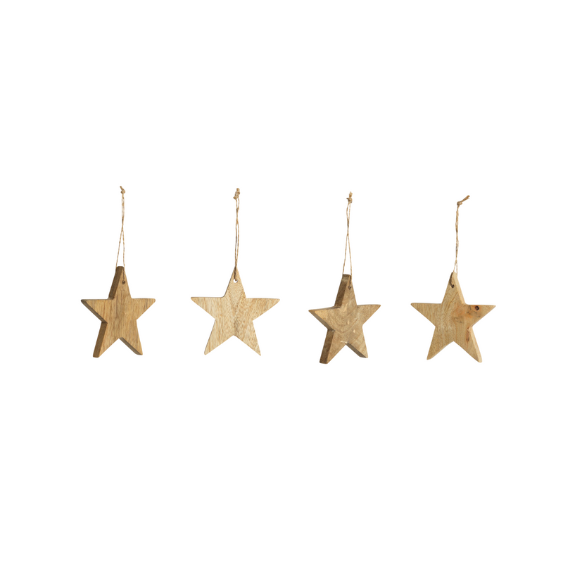 chana mango wood star table decorations