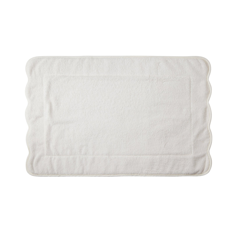 Bespoke Isabelle Scalloped Bath Towels & Bath Mat, Coloured Base