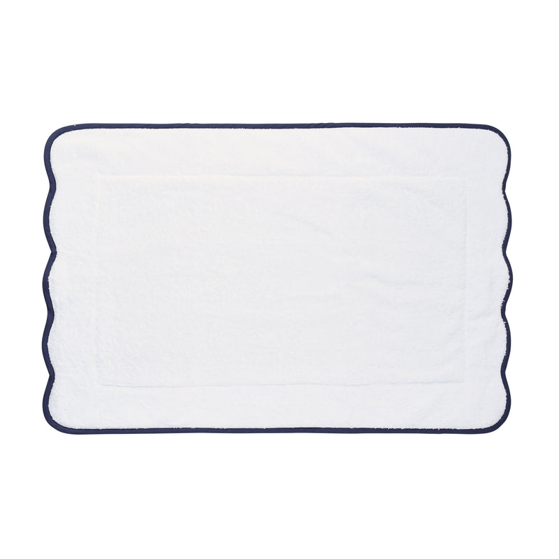 Monogrammed White Scalloped Edge Tea Towel